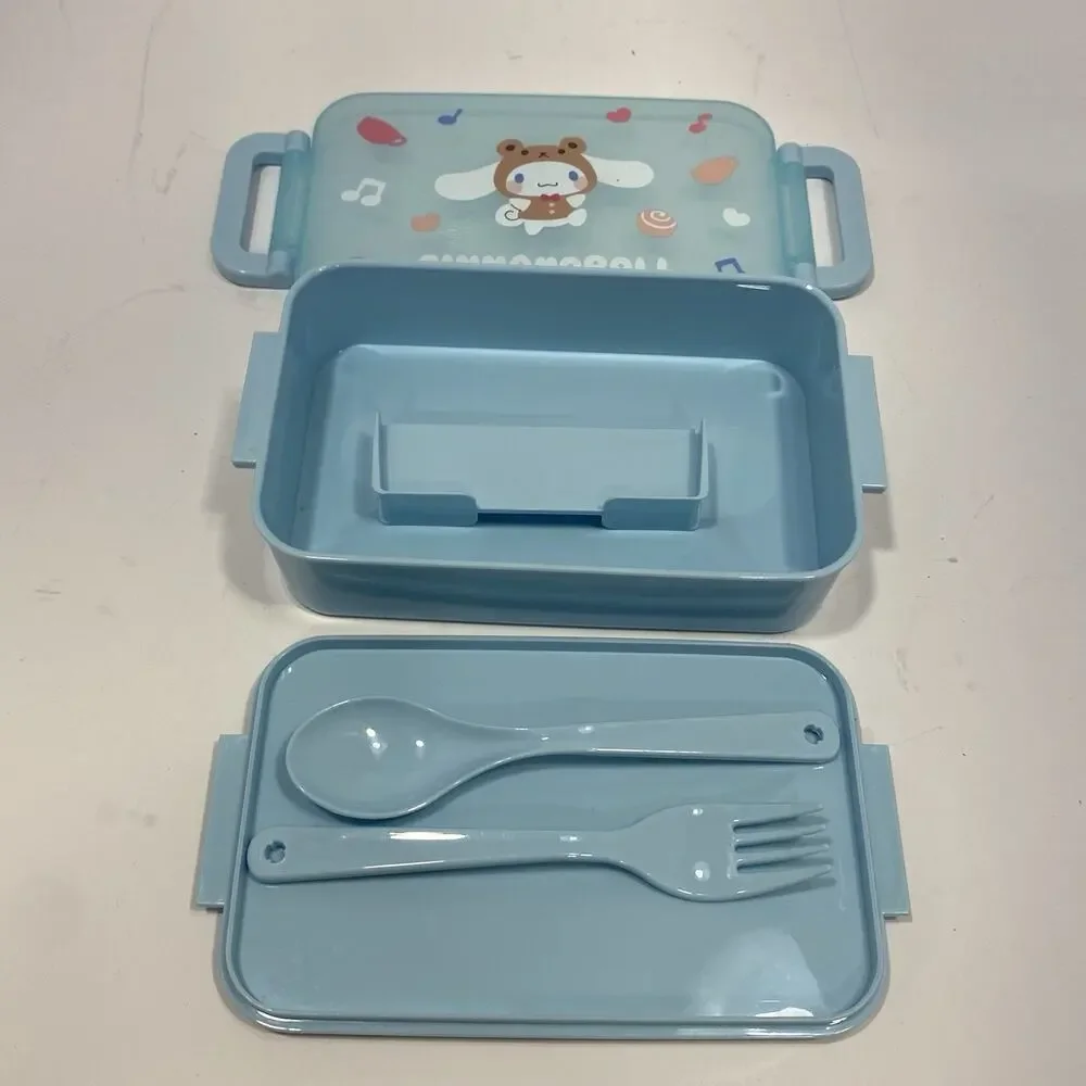 Sanrio Cinnamoroll Lunch Box Bento Container w/ Spoon & Fork 2022 Blue